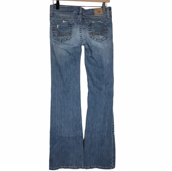 AMERICAN EAGLE OUTFITTERS Jeans Bootcut Stretch Denim Distressed Size 0 Regular - Picture 5 of 11